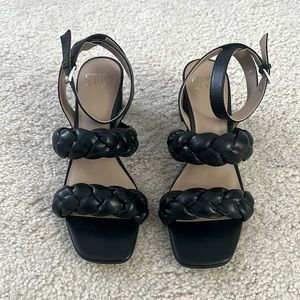 Black Braided Sandal Heels